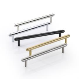 Brass Solid Texture No.2 Knurled Drawer Pulls and Knobs in Satin Bra